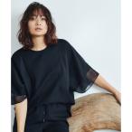 【UVケア・接触冷感・速乾・洗える】 FluidBackSatin シアーコンビブラウス