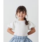 バッククロスパフスリーブリブTシャツ