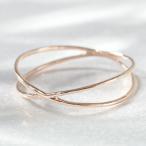 K10ピンクゴールド クロスリング