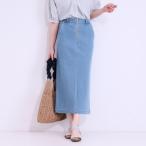 【ひんやりS-LL】デニムジップナロースカート