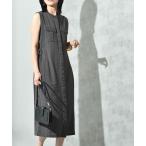綿麻ウォッシュ切替シャツワンピー