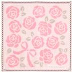 ヒビヤカダン　タオルハンカチ　バラモチーフ　縁取りステッチ　【日比谷花壇　HIBIYA-KADAN】