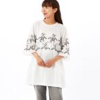 コットンローンコード刺繍+ビーズ+天竺チュニックカットソー