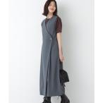 ◆Ｔ／ＴＡツイルラップ風ノースリーブワンピース