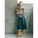 ショッピングAライン Aラインデニムスカート ミディアムインディゴ