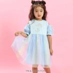 ショッピングケアベア 【ケアベア×SLAP SLIP】キラキラプリント肩あきチュールワンピース(100~130cm)