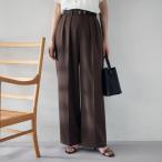 ショッピングワイドパンツ 【洗えるはっ水後ろウエストゴム】ストレッチ2タックワイドパンツ