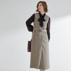 ショッピングスウェード 【2WAY】スウェード調ジレワンピース