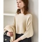 ラメ混ドルマン7分袖ニット