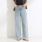 【S-LL裏ひんやりストレッチ】ワイドストレートデニムパンツ