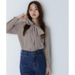 シャツカラーリボンブラウス