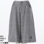 ショッピングガウチョ [15〜19号 ]フラワーワンポイント刺繍 コットンブロークンドビーチェックガウチョパンツ