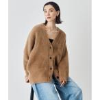 ナイロンシャギー Vネックカーディガン