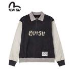 【EVISU】BLOCKING HEAVY WASHED HALF ZIP SWEATSHIRT