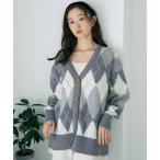 ショッピングアーガイル ループ編みアーガイルカーディガン