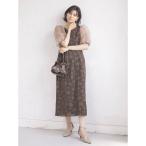 パフスリーブラメフラワードレス