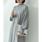 袖口ＢＡＣＫパールデザインニット