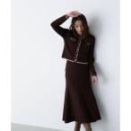 ショッピングカーデ バイカラーニットカーデ＆スカート