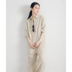 ショッピングジャンプスーツ 『2サイズ展開』リネンブレンドジャンプスーツ