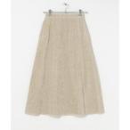 ATON　LINEN VELVET SIDE SLIT SKIRT