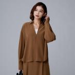 【セットアップ可スキッパーゆったり】リラクパウダーシャツ