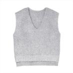 【Pitta Re:)】 ニット シャイニーフェザー Vネックベスト レディース