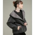 ムートンリバーシブルフーディーコート