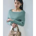 オフショルダーモチモチリブニット