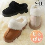 【25秋冬新作】もふぽか厚底チャンキーヒールサボムートンブーツ