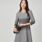 【手洗い可／日本製】レース柄プリントワンピース