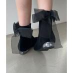 ショッピングローヒール ローヒール取り外しリボンブーツ