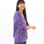 ブルームアレイ刺繍コットンニットロングカーディガン