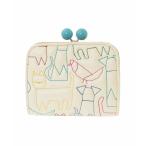 ショッピングがま口 アニマルステッチがま口二つ折り財布