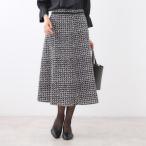 【ニットスタイルが華やかに◎】チドリ風プリントフレアスカート