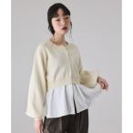 ショッピングサステナブル商品 【サステナブル】フレアヘムシャツコンビカーディガン