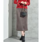 スエードポンチウエストゴムナロー