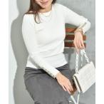 配色クルーネック袖ボタンプルオー