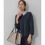 ショッピングシフォン 【WEB限定・2WAY】ジョーゼットシフォンレース襟 ブラウス