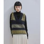 ショッピングボーダー 【WEB限定】ブラッシュドボーダーベスト