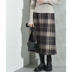 起毛ストレッチチェックナロースカ