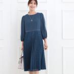 ショッピングシフォン 【フォーマル／入卒／一枚で着映え◎】シフォン×幾何柄レースプリーツワンピース