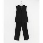 F by ROSSO　キーネックジレ+ワイドパンツ