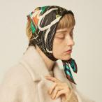 【manipuri/マニプリ】レコード柄シルクスカーフ 65×65