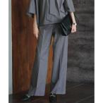 【洗える】T/Wブロード ワイドストレートパンツ