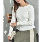 リブボートネックオフショルプルオ