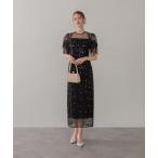 スパンコールパールミックスボレロIラインワンピースドレス