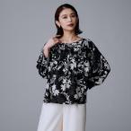 【洗えるセットアップ可能】オーナメントフラワー ブラウス