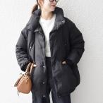 SHIPS any_ ナイロン スタンドカラー ダウン コクーン コート