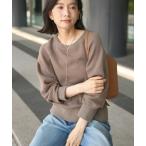 ソフトコットンスウェットライクニットトップス