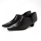 ショッピングブーティー 25秋冬新作4cmスクエアトウ本革サイドゴアブーティ